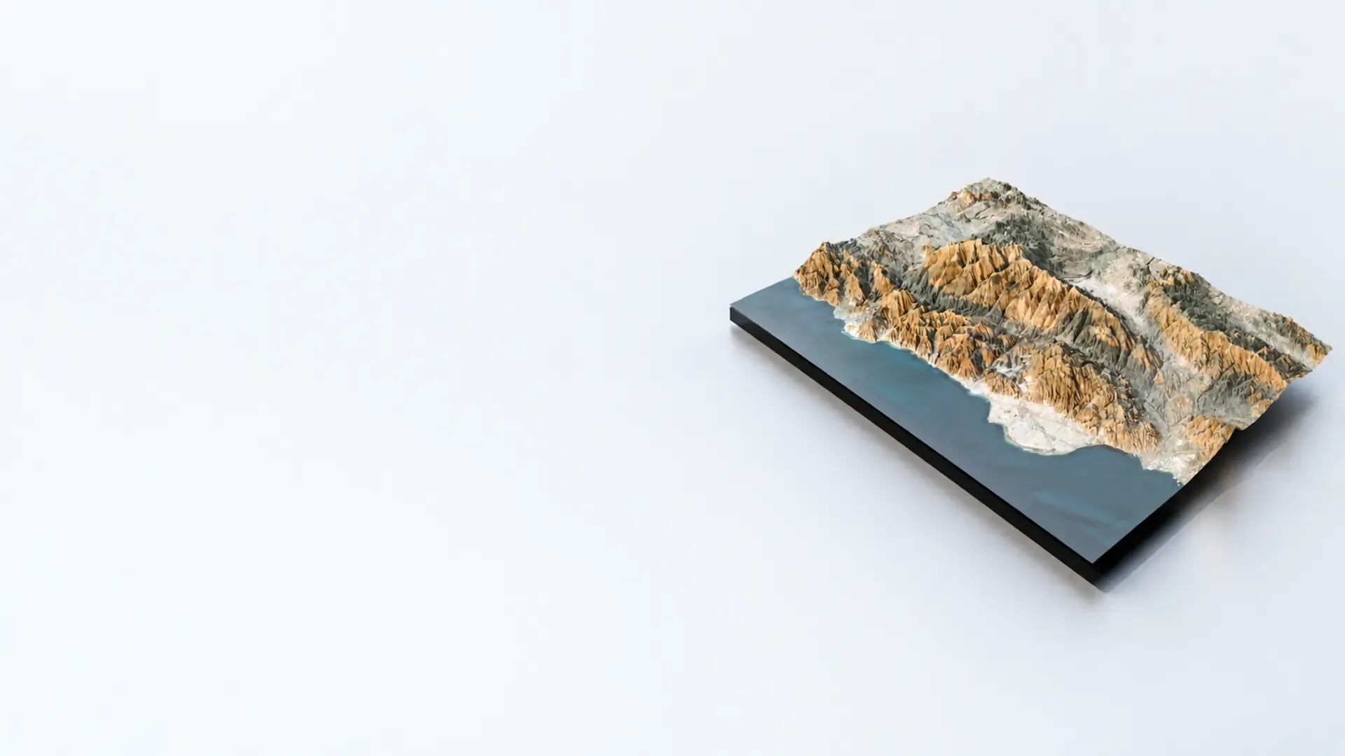 Three-dimensional digital terrain model of a mountainous landscape